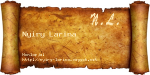 Nyiry Larina névjegykártya